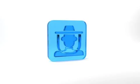 Blue Beekeeper with protect hat icon isolated on grey background. Special Illustrazione stock