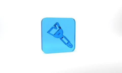 Blue Beekeeping brush icon isolated on grey background. Tool of the beekeeper Illustrazione stock