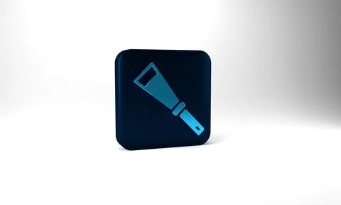 Blue Beekeeping uncapping knife icon isolated on grey background. Tool of the Illustrazione stock