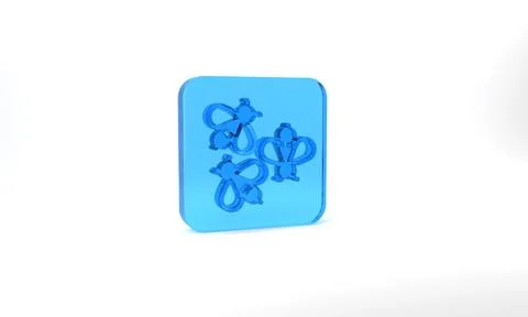 Blue Bees icon isolated on grey background. Sweet natural food. Honeybee or apis Illustrazione stock