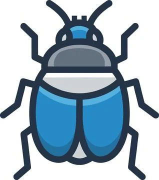 Blue Beetle Insect Flat Vector Illustration Isolated on White Background Stock-Illustration