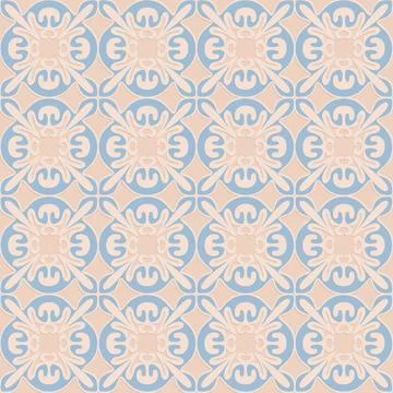 Blue beige seamless pattern, arabesque arabic embossed decorative background  Illustrazione stock