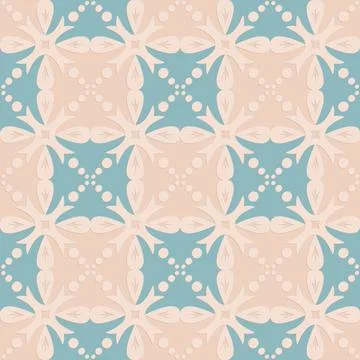 Blue beige seamless pattern, arabesque arabic background for decoration and d Stock Illustration