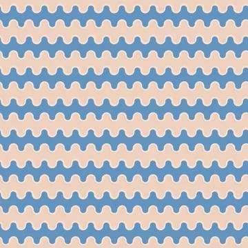 Blue beige seamless pattern, arabesque arabic perforated embossed decorative  Stock Illustration