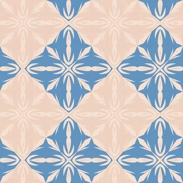 Blue beige seamless pattern, arabesque arabic perforated embossed decorative  Illustrazione stock