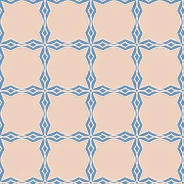 Blue beige seamless pattern, arabesque arabic perforatedbackground for deco.. Stock Illustration