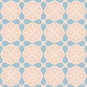 Blue beige seamless pattern, arabesque arabic perforated embossed decorativ.. Stock Illustration