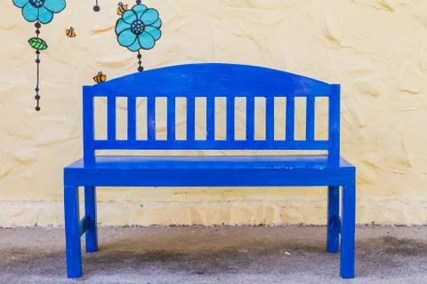 Blue bench. Stock-Fotos