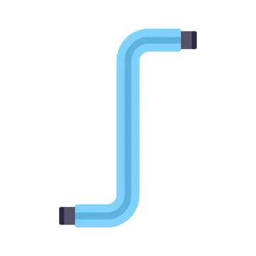 Blue bent pipe forming integral shape symbol Stock Illustration