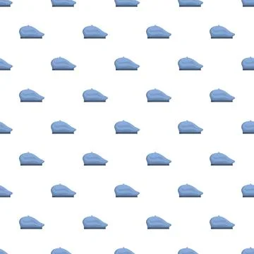 Blue beret headwear pattern repeating for fashion design Ilustración de archivo