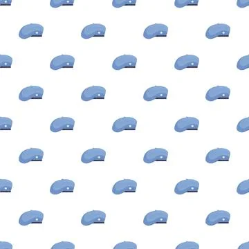 Blue berets forming a repeating seamless pattern Illustrazione stock