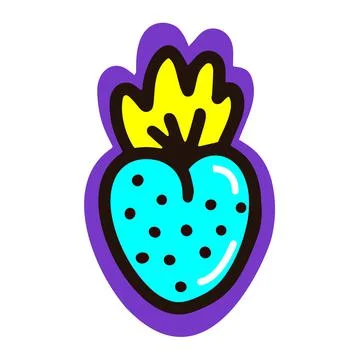 Blue berry sticker on a white background. Vector illustration Stock Illustration