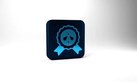 Blue Best bee icon isolated on grey background. Sweet natural food. Honeybee or Illustrazione stock