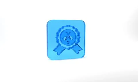Blue Best bee icon isolated on grey background. Sweet natural food. Honeybee or Illustrazione stock