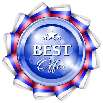 Blue best offer badge Stock Illustration