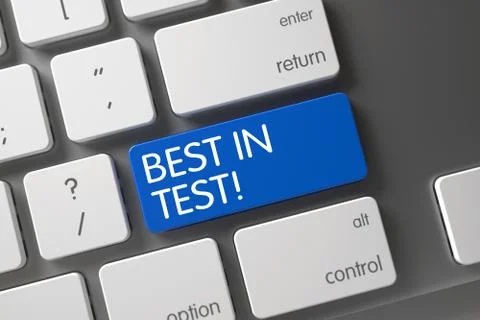 Blue Best In Test Button on Keyboard. 3D Illustration Stock Illustration