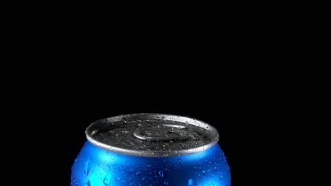A blue beverage can rotates 4K Stock Footage 141870267