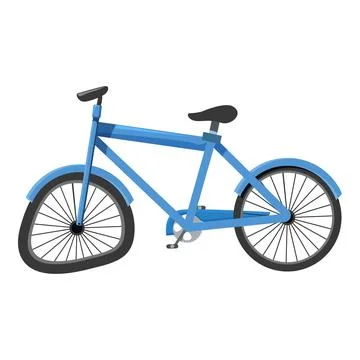 Blue bicycle with flat tire representing transportation breakdown Stock Illustration
