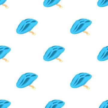 Blue bicycle helmet pattern seamless vector Illustrazione stock