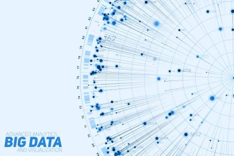 Blue Big data circular visualization. Futuristic infographic. Information aes Stock Illustration