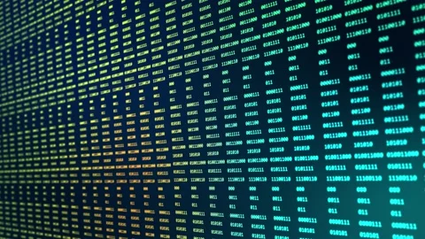 Blue big data digital code running mainframe in a futuristic technology computer Video stock 180287938