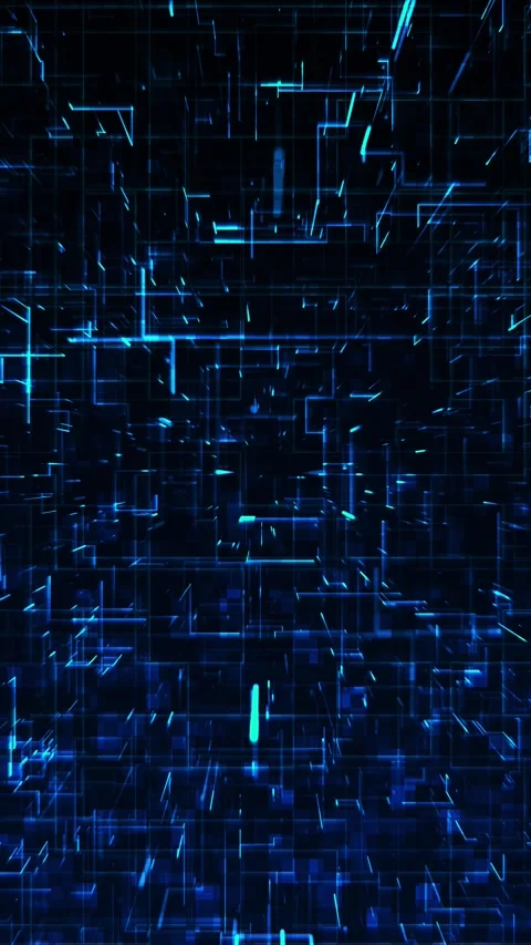 Blue Big Data Grid Tunnel with Digital Cubes and Numbers 스톡 동영상 341378512