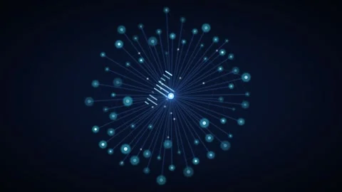 Blue Big Data Network Connection Dots Background Video stock 344255418