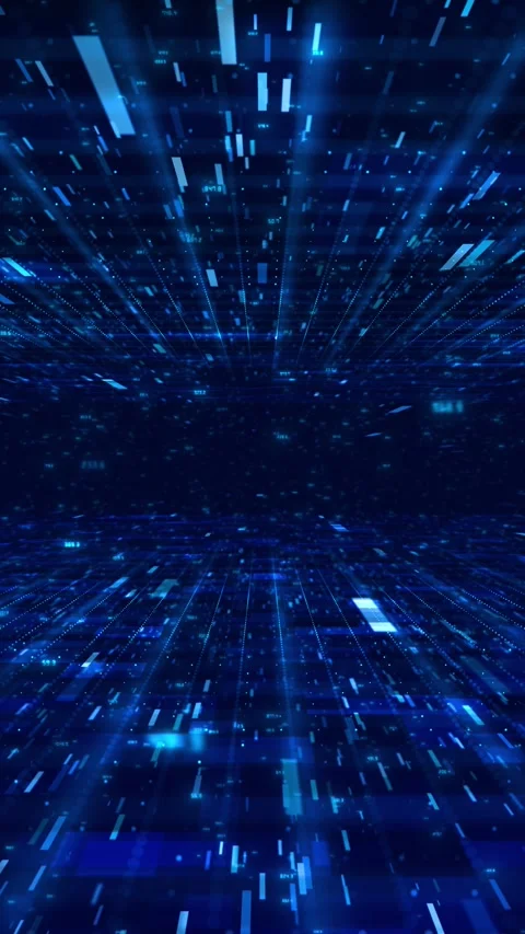 Blue Big Data Tunnel with Digital Analytics Numbers 動画素材 341374518