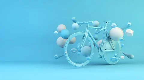 Blue bike Stock Illustration