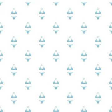 Blue bikini swimwear seamless pattern on white background Stock Illustration