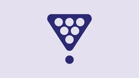 Blue Billiard balls in a rack triangle icon isolated on purple background. 4K Stock Footage 232789335