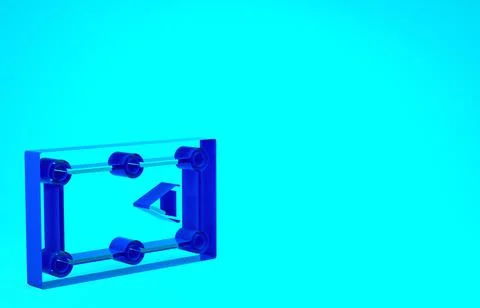 Blue Billiard table icon isolated on blue background. Pool table. Minimalism  Stock Illustration