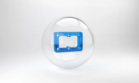Blue Billiard table icon isolated on grey background. Pool table. Glass circl Stock Illustration