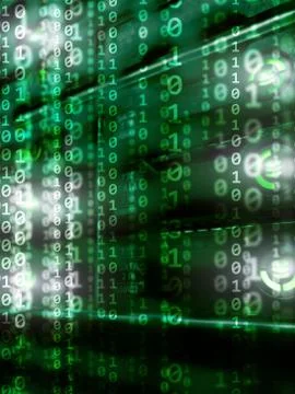 Blue binary code background. computer data transfer concept. Foto stock