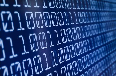 Blue Binary code Background. Digital and Secure Data Concept. Abstract Illu.. Stock Illustration