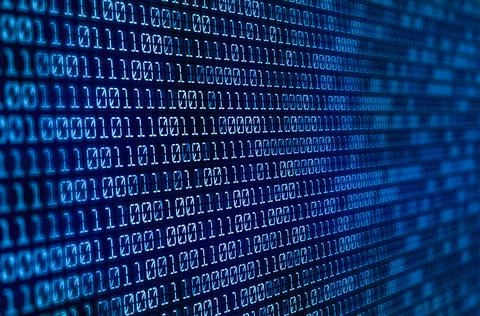 Blue Binary code Background. Digital and Secure Data Concept. Abstract Illu.. Stock Illustration