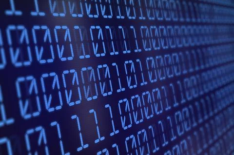 Blue Binary code Background. Digital and Secure Data Concept. Abstract Illu.. Stock Illustration