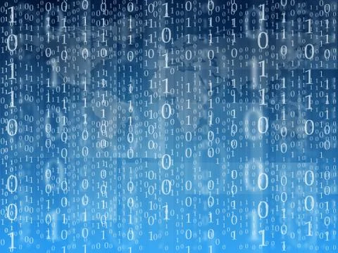 Blue Binary code background Illustrazione stock