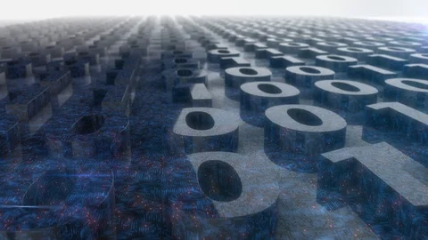 Blue Binary Code with a circuit board texture Vidéo 93387968