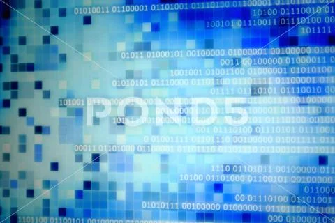 Blue binary code computer information bits Stock Photos