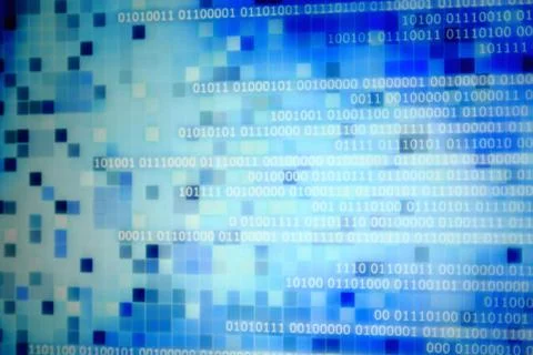 Blue binary code computer information bits Stockfoto's