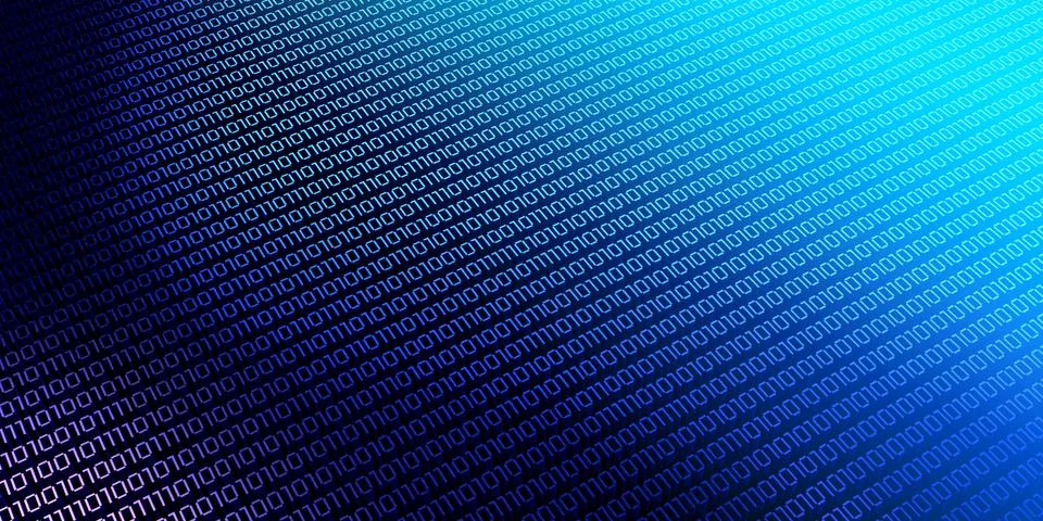 Blue binary code concept - 3D illustration Stockillustratie