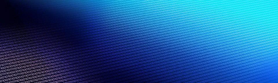 Blue binary code concept - 3D illustration Stock Illustration