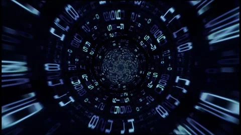 Blue Binary Code Data Tunnel Abstract Background Stock Footage 313742911