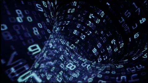 Blue Binary Code Data Tunnel Abstract Background Stock Footage 313742950