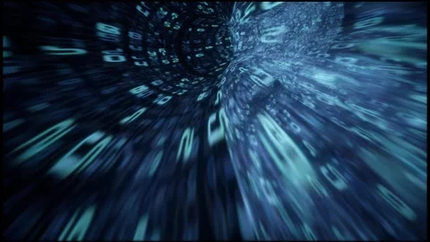 Blue Binary Code Data Tunnel Abstract Background Stock Footage 313743018