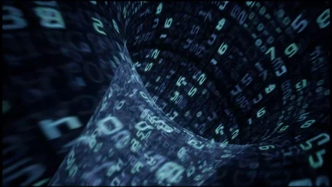 Blue Binary Code Data Tunnel Abstract Background Stock Footage 313743035