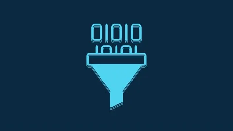 Blue Binary code icon isolated on blue background. 4K Video motion graphic Video stock 235947646