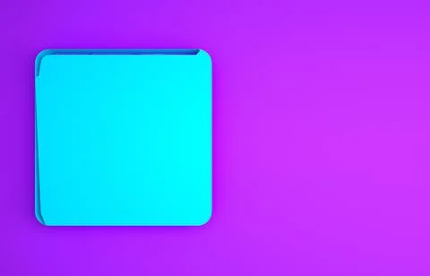 Blue Binary code icon isolated on purple background. Minimalism concept. 3d i Stock Illustration