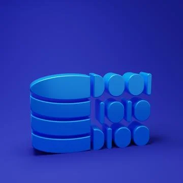Blue Binary code icon isolated on blue background. Minimalism concept. 3D r.. イラスト素材